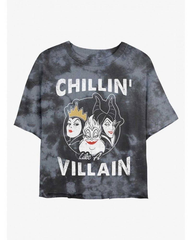 Disney Villains Chillin' Like A Villain Tie-Dye Girls Crop T-Shirt $9.83 T-Shirts