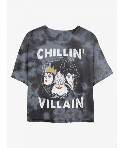 Disney Villains Chillin' Like A Villain Tie-Dye Girls Crop T-Shirt $9.83 T-Shirts