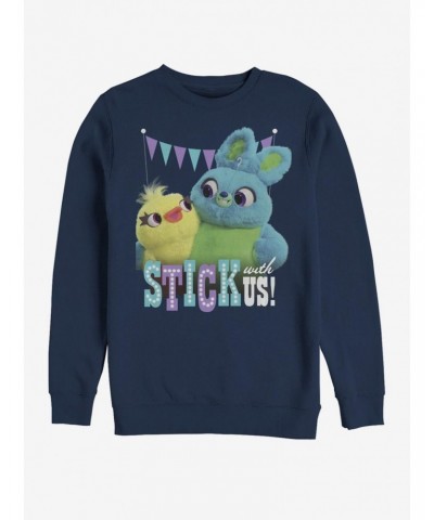 Disney Pixar Toy Story 4 Stick With Us Navy Blue Sweatshirt $14.39 Sweatshirts