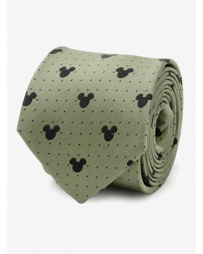 Disney Mickey Mouse Silhouette Dot Green Men's Tie $28.76 Ties