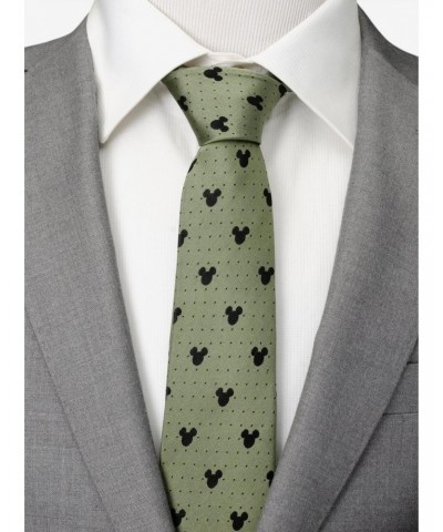 Disney Mickey Mouse Silhouette Dot Green Men's Tie $28.76 Ties