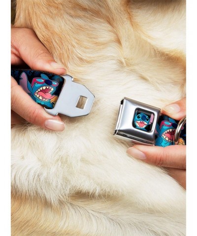 Disney Lilo & Stitch Snacking Poses Seatbelt Buckle Dog Collar $12.45 Pet Collars