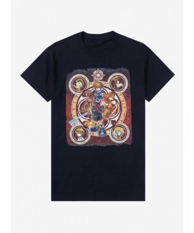 Kingdom Hearts Stained Glass Boyfriend Fit Girls T-Shirt $12.45 T-Shirts