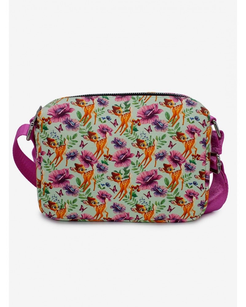 Disney Bambi Floral Collage Vegan Leather Crossbody Bag $12.91 Bags