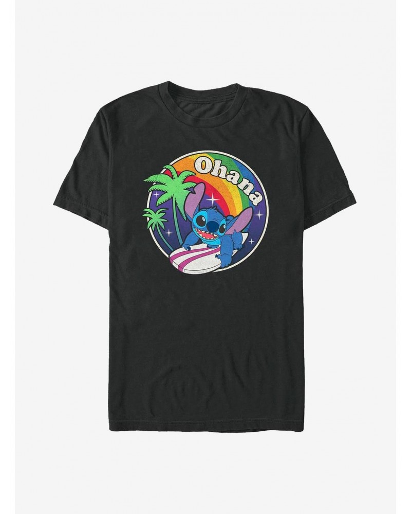 Disney Lilo & Stitch Ohana Rainbow Redux T-Shirt $7.17 T-Shirts