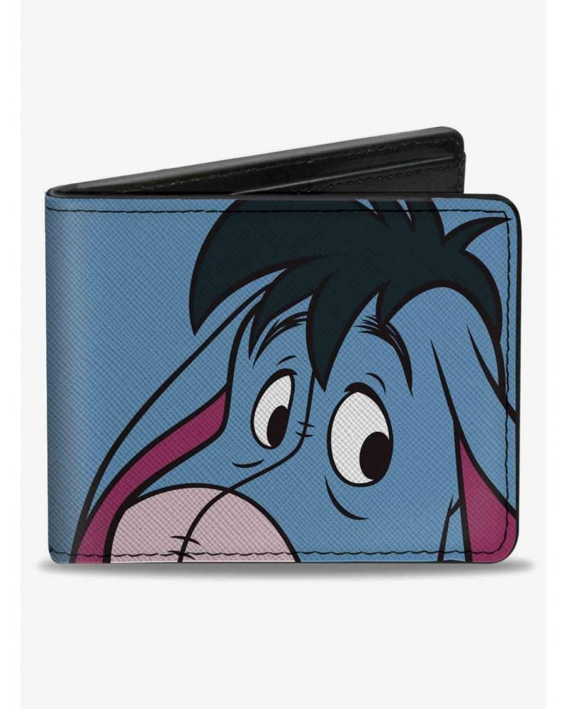 Disney Winnie The Pooh Eeyore Character Close Up Expression and Text Bifold Wallet $9.20 Wallets