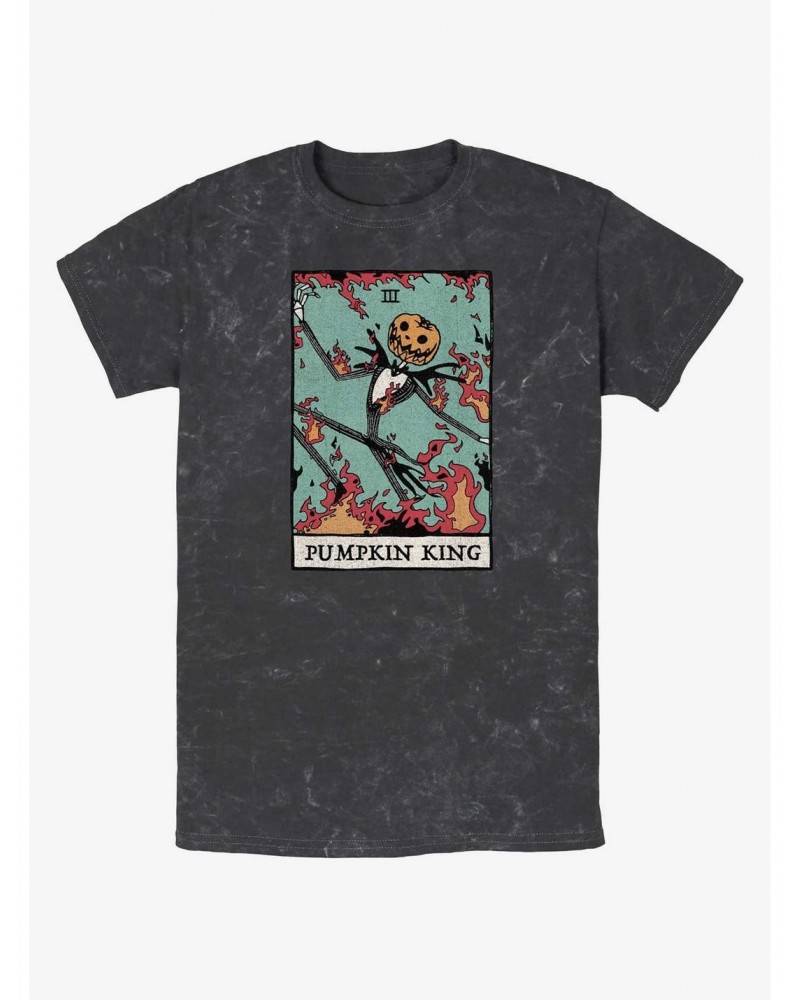 Disney The Nightmare Before Christmas Jack Pumpkin King Card Mineral Wash T-Shirt $9.84 T-Shirts