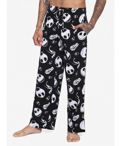 The Nightmare Before Christmas Black & White Jack Faces Pajama Pants $8.02 Pants