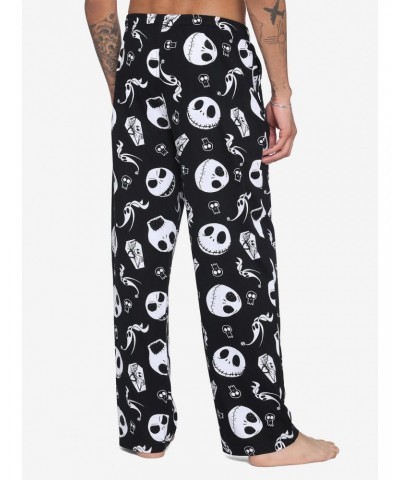 The Nightmare Before Christmas Black & White Jack Faces Pajama Pants $8.02 Pants